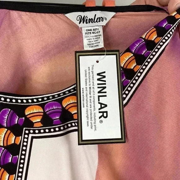 Winlar Womens OSFM African Woman Caftan Mu Mu Maxi Dress Purple Multicolor - Picture 8 of 8